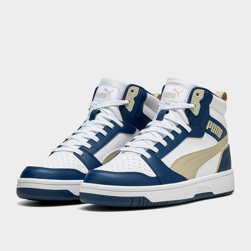 Puma Mens Rebound V6 Mid Sneakers Blue