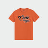 Code Mens Flock Swoosh Graphic Tee Orange