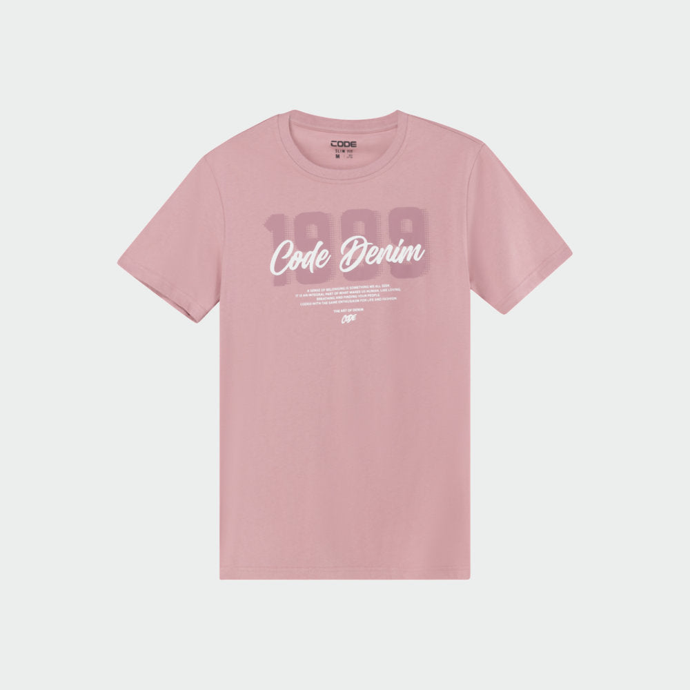 Code Mens Halftone 1999 Graphic Tee Pink