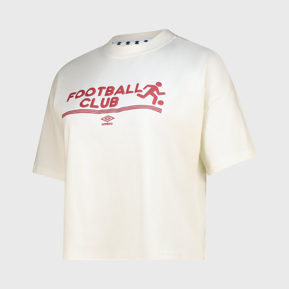 Umbro Womens Soccer Print Boxy Tee Beige