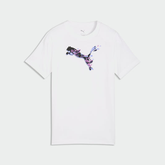 PUMA WOMENS Graphics Floral Cat Tee WHITE