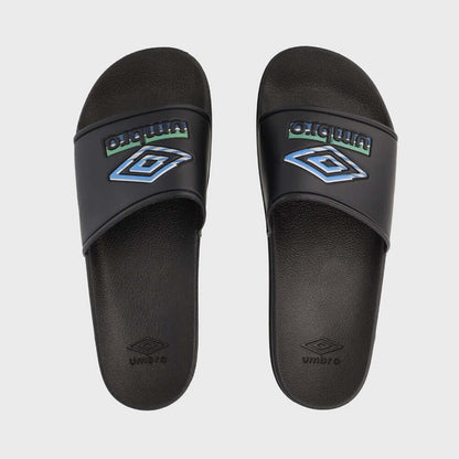Umbro Mens Triple Logo Slides Black