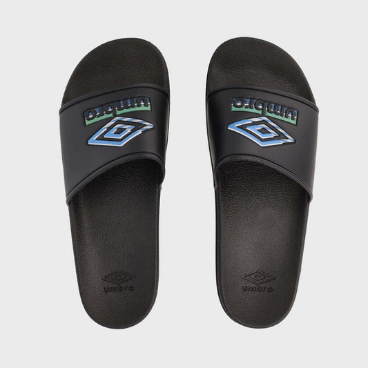 Umbro Mens Triple Logo Slides Black