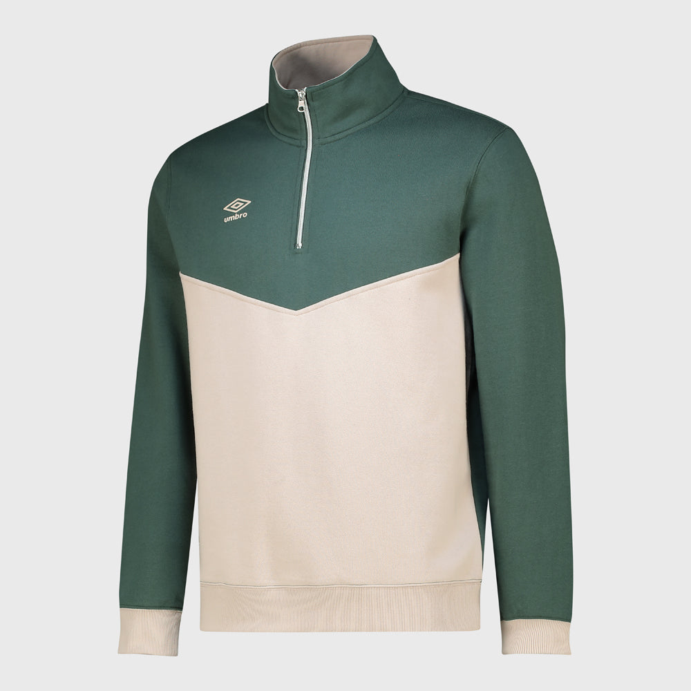 Umbro Mens Charter Quater Zip Top Green
