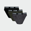 Code Mens 3 Pack Cotton Briefs Olive