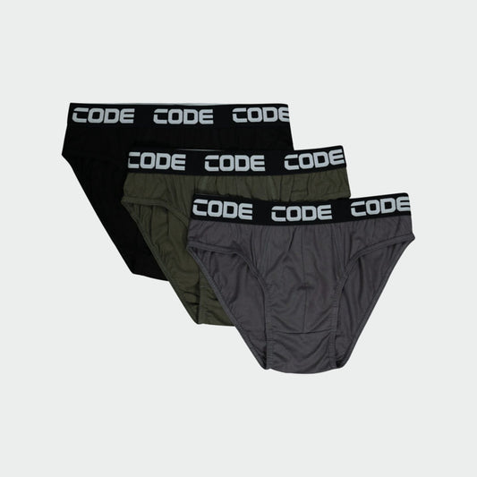 Code Mens 3 Pack Cotton Briefs Olive