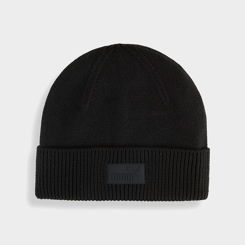 Puma Unisex Essential Elevated Rubber Patch Low Crown Beanie Black