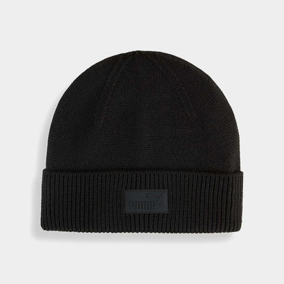 Puma Essential Elevated Rubber Patch Low Crown Beanie Black