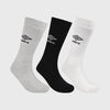 Umbro Unisex 3 Pack Diamond Crew Socks Multi