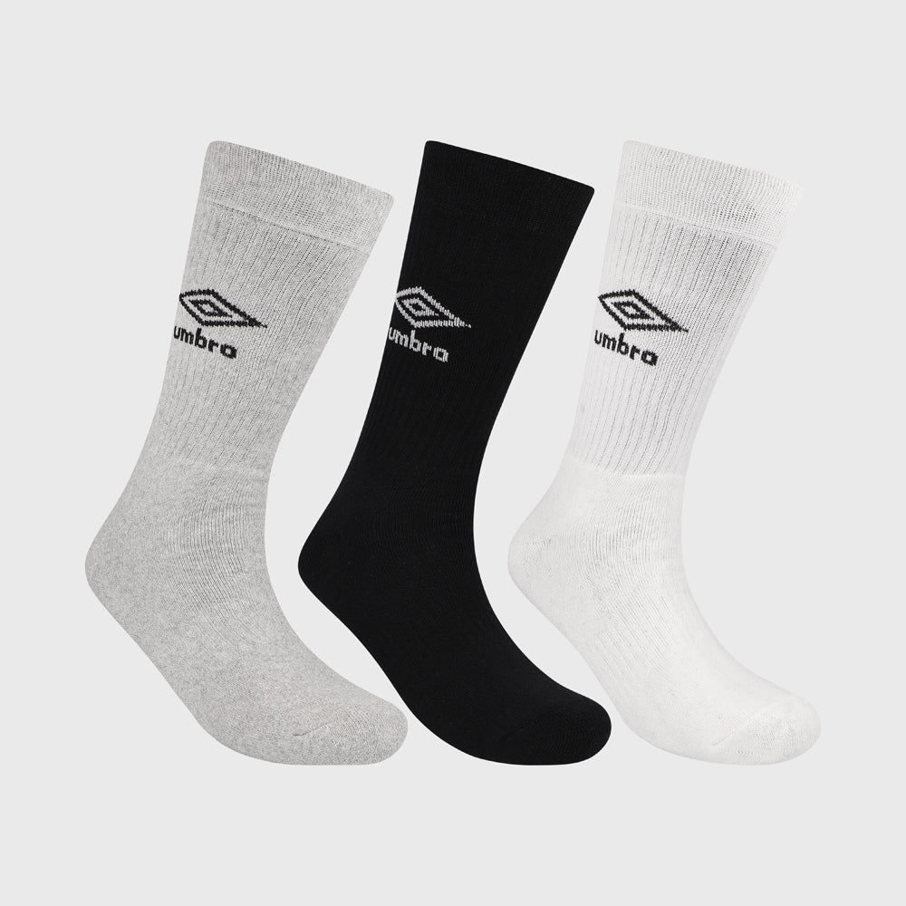 Umbro Unisex 3 Pack Diamond Crew Socks Multi