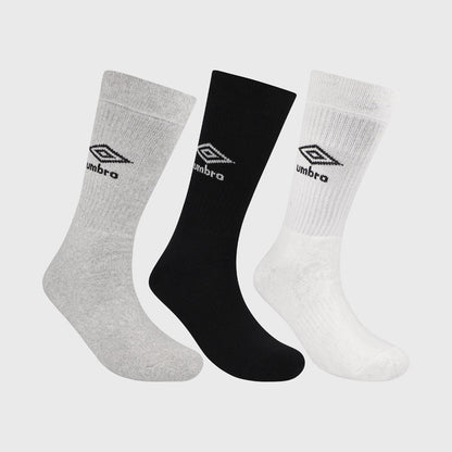 Umbro 3 Pack Diamond Crew Socks White