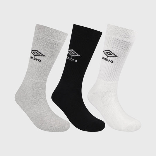 UMBRO 3 Pack Diamond Crew Socks WHITE
