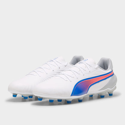 PUMA MENS King Match FG/AG Football Boots WHITE