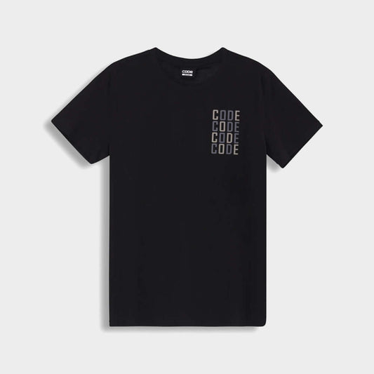 CODE MENS Foil Repeat Graphic Tee BLACK