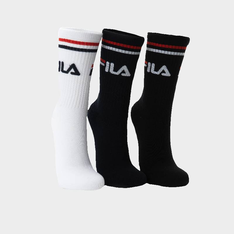 Fila Unisex 3 Pack Stallone Tube Socks Multi