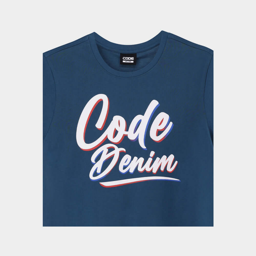 Code Mens Ombre Shadow Graphic Tee Blue