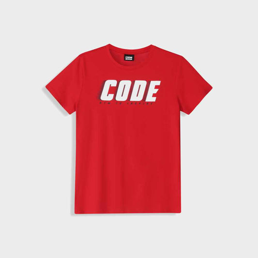Code Mens Sporty Stripe Graphic Tee Red