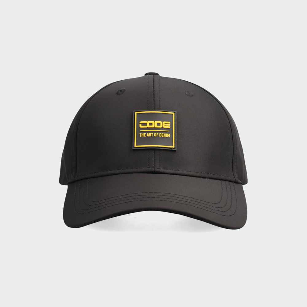 Code Rubber Badge Peak Cap Black