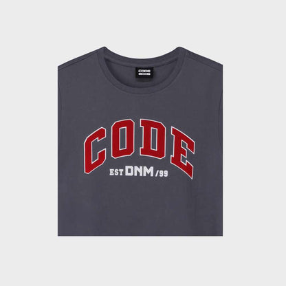 Code Mens Curved Flock Graphic Tee Grey