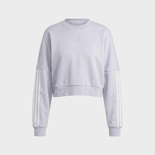 ADIDAS WOMENS 3 Stripes Fleece Sweat GREY