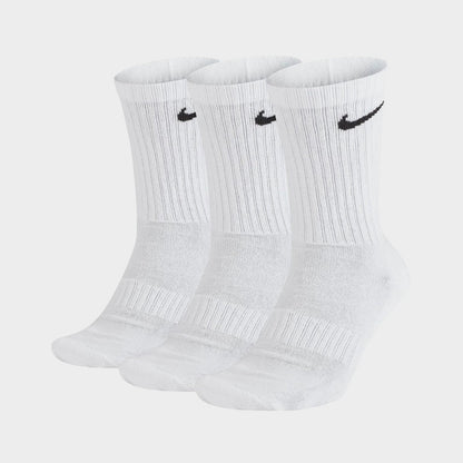 Nike UNISEX 3 Pack Everyday Cushioned Calf Socks White