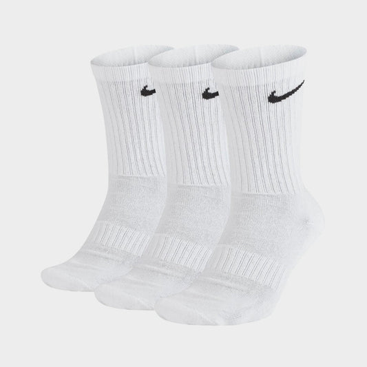 Nike UNISEX 3 Pack Everyday Cushioned Calf Socks White