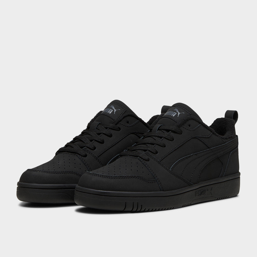 Puma Mens Rebound V6 Low Nubuck Sneakers Black