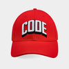 Code Unisex Cotton Twill Peak Cap Red