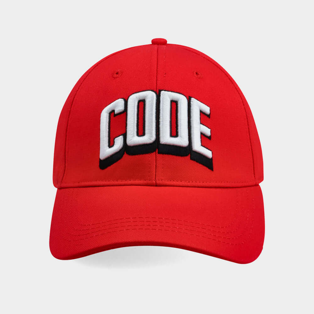 Code Unisex Cotton Twill Peak Cap Red