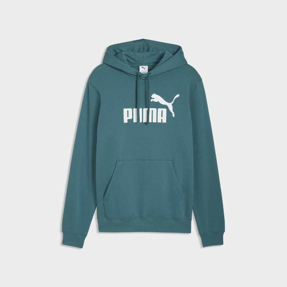 Puma Mens Essentials No 1 Logo Hoodie Green