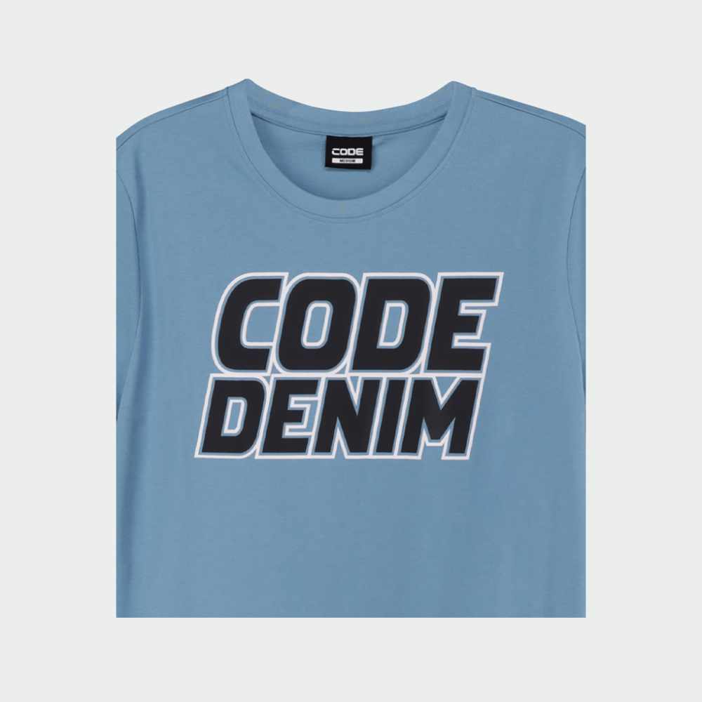 Code Mens Denim Bold Graphic Tee Blue