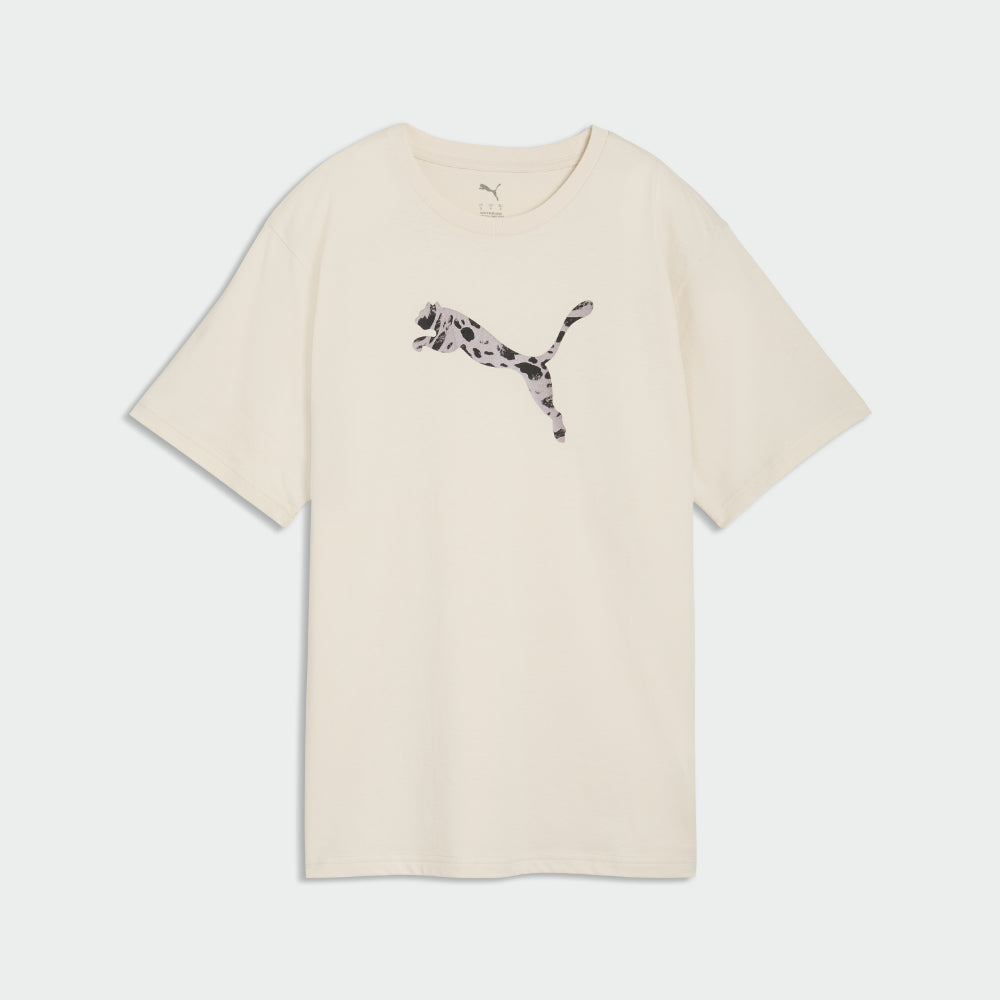Puma Womens Essential Graphic Animal Relaxed Tee Beige