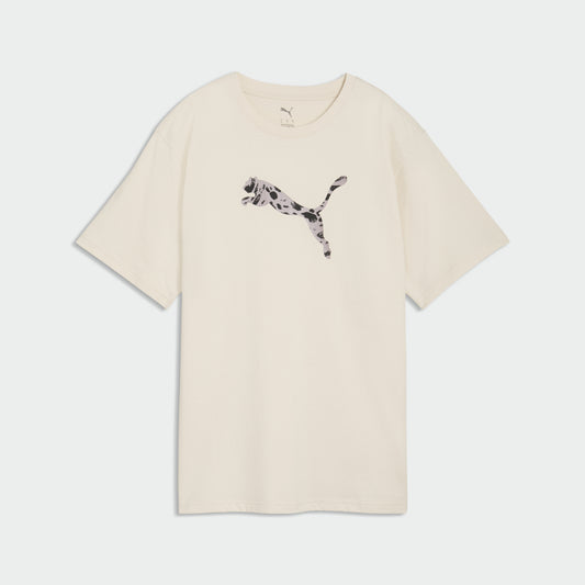 PUMA WOMENS Essential Graphic Animal Relaxed Tee BEIGE