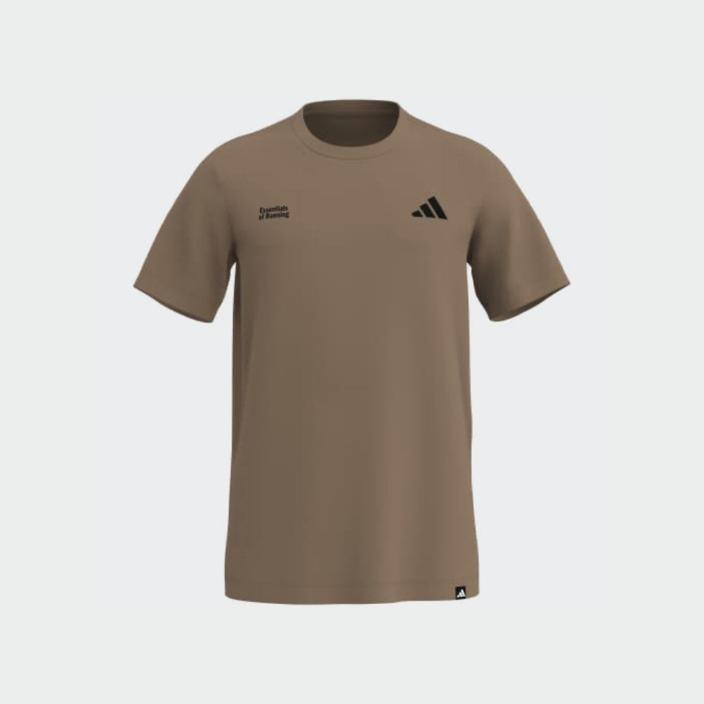 Adidas Mens Run Essential Tee Brown