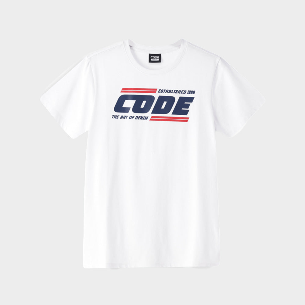 Code Mens Racing Graphic Tee White