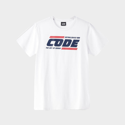 Code Mens Racing Graphic Tee White