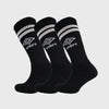 Umbro Unisex 3 Pack Stripe Crew Socks Black