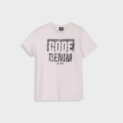 Code Mens Scratch Background Graphic Tee White
