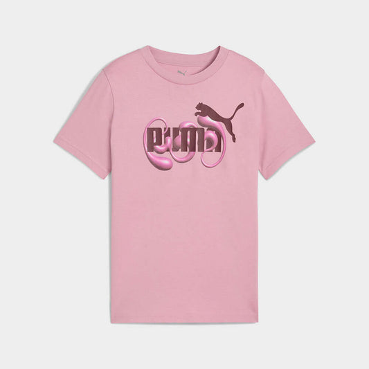PUMA GIRLS Graphic Logo Tee PINK