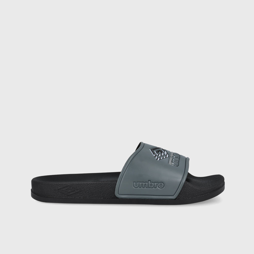 Umbro Mens Triple Logo Slides Grey