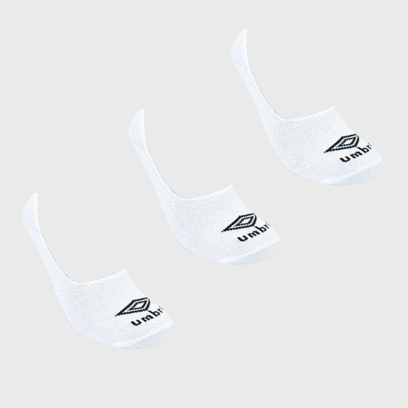 Umbro Unisex 3 Pack Secret Socks White