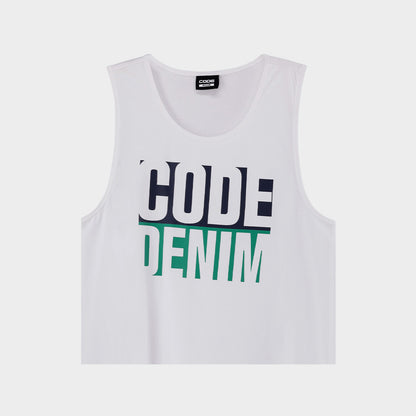 Code Mens Graphic Vest White