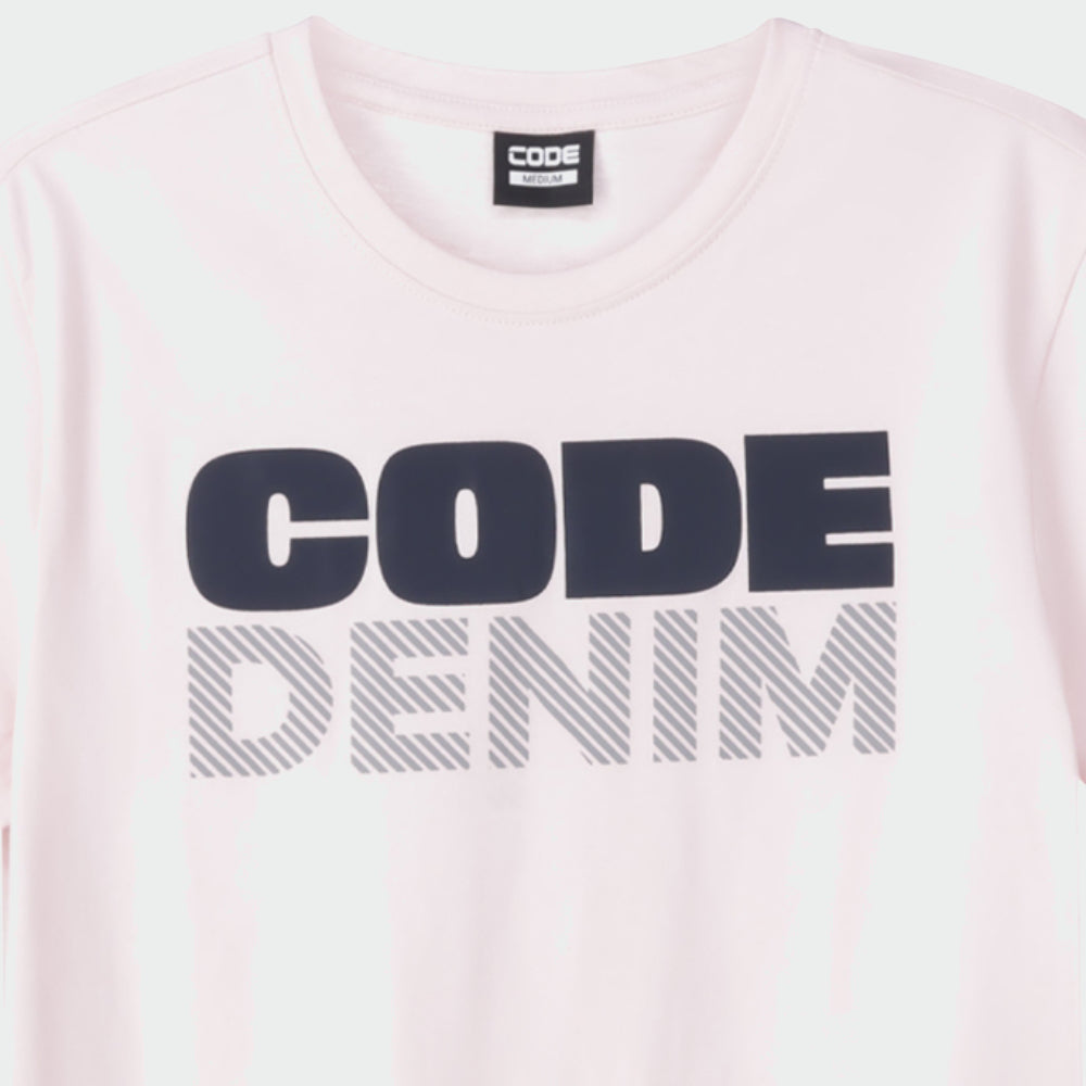Code Mens Denim Logo Graphic Tee Pink