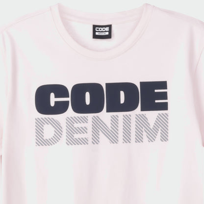 Code Mens Denim Logo Graphic Tee Pink
