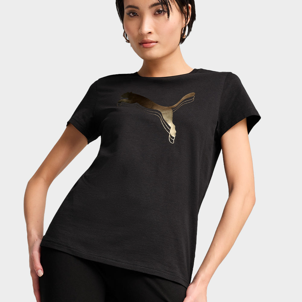 Puma Womens Essential Metallic Tee Black