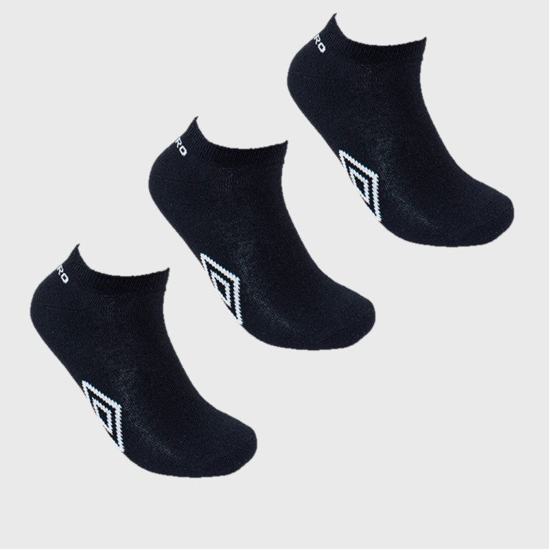 Umbro Unisex 3 Pack Ankle Socks Black