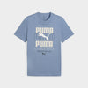 Puma Mens Graphic Stacked Tees Blue