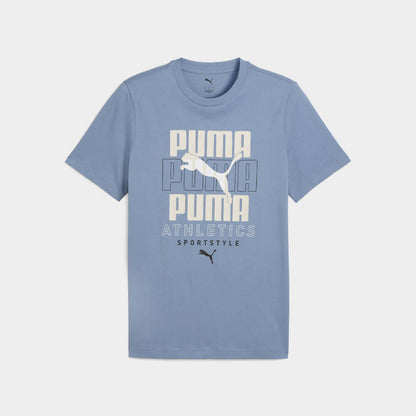 Puma Mens Graphic Stacked Tee Blue
