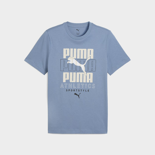 Puma Mens Graphic Stacked Tees Blue
