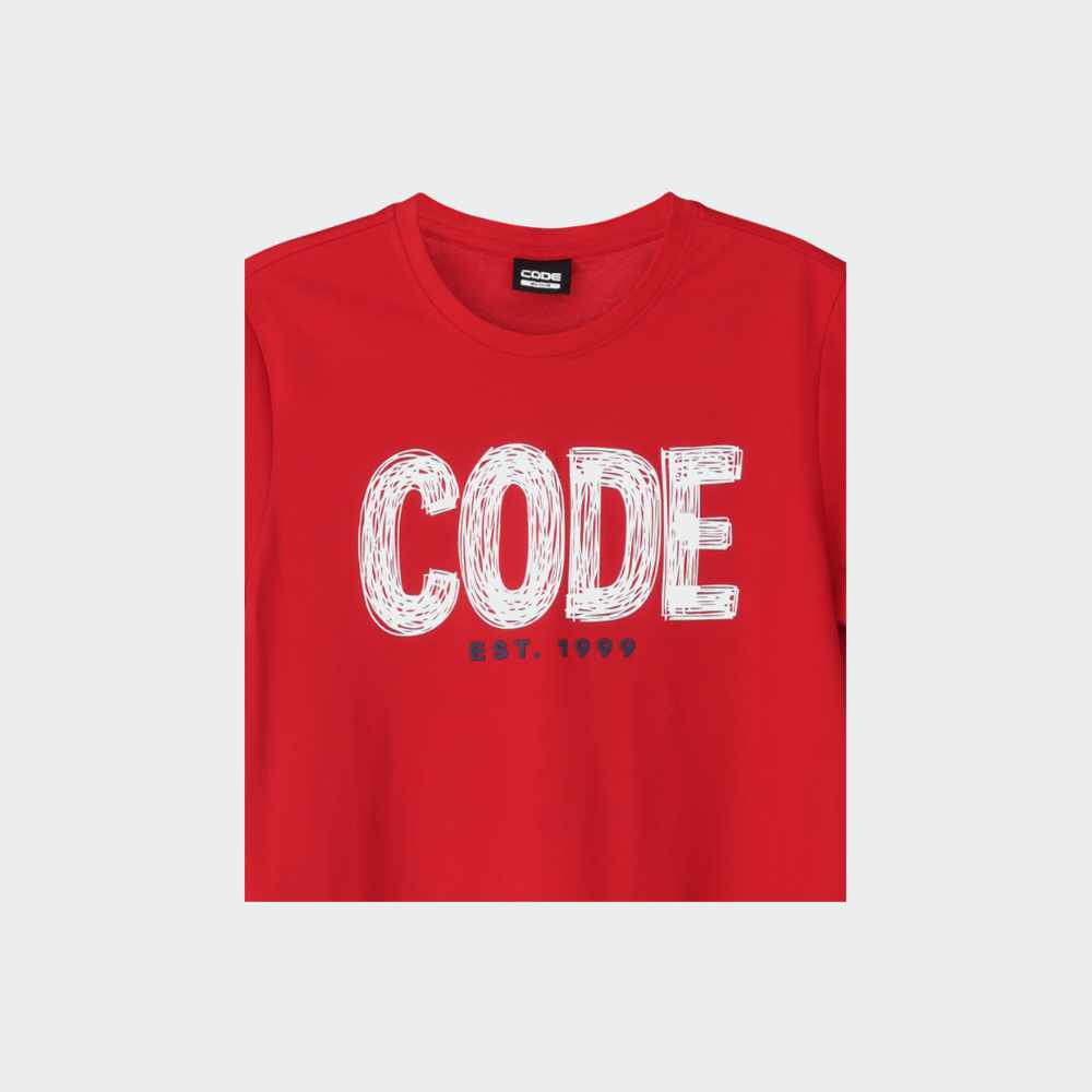 Code Mens Scribble EST 1999 Graphic Tee Red